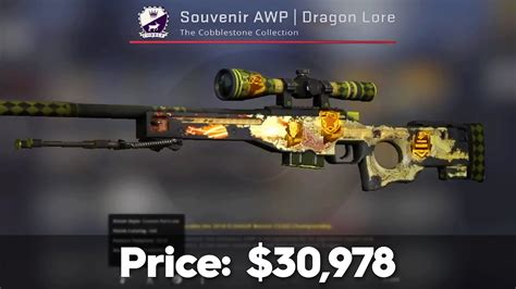 awp dragon lore souvenir price The normal AWP Dragon Lore by itself is extremely rare, but a souvenir one could reach prices that are much higher than the one it was sold for on that day in January 2018